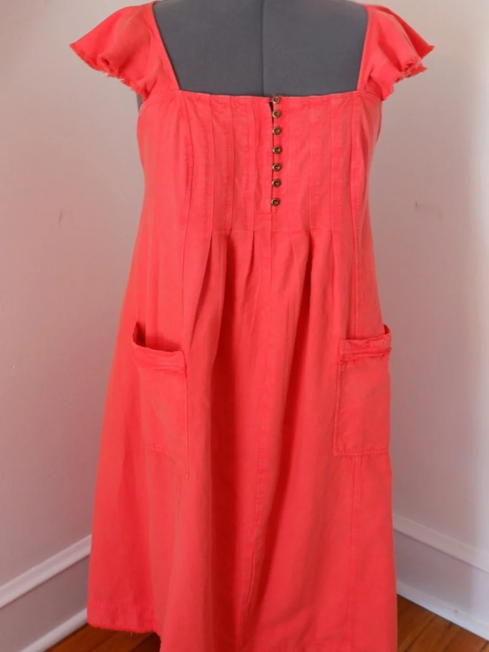 Plus Size Anthropologie Pilcro Flutter Sleeve Midi Dress - Picture 1 of 6